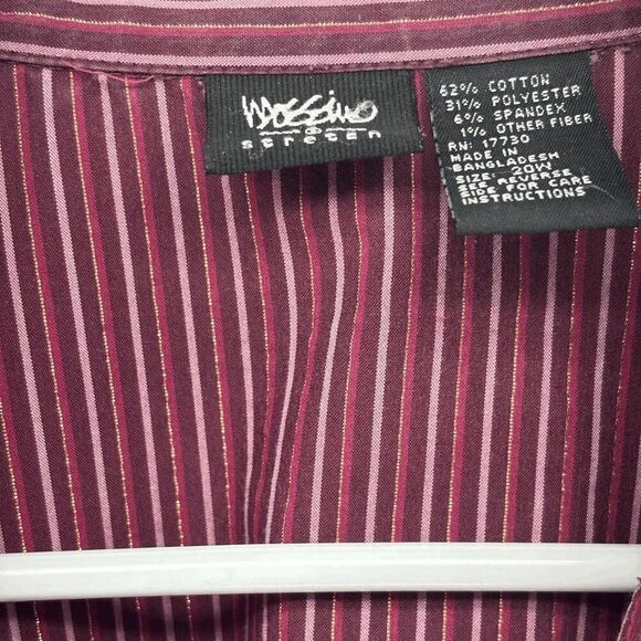 Mossimo Womens Stretch Button Down Gold Metallic Thread Throughout Size 20W EUC - Picture 5 of 5